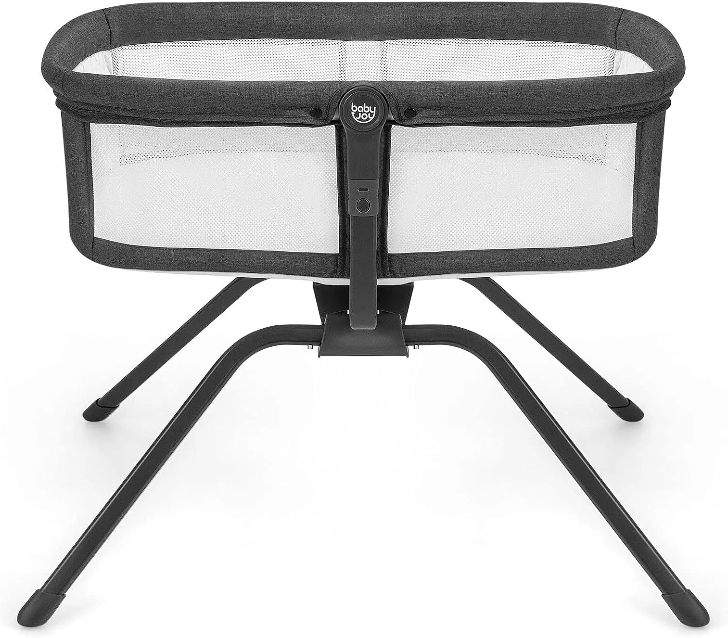 BABY JOY Rocking Bassinet, Portable Baby Crib & Cradle w/Breathable Mesh, Comfy Mattress and Travel Bag, Baby Bassinets Bedside Sleeper for Newborn Infant (Dark Gray)