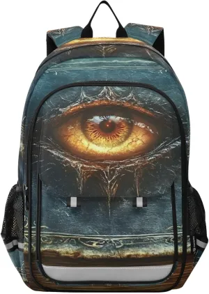 Backpack Myth Eye Book Travel Laptop Daypack Shoulder Bag Book Bag Daypack with Reflective Strip 12.9 ×17.7 In