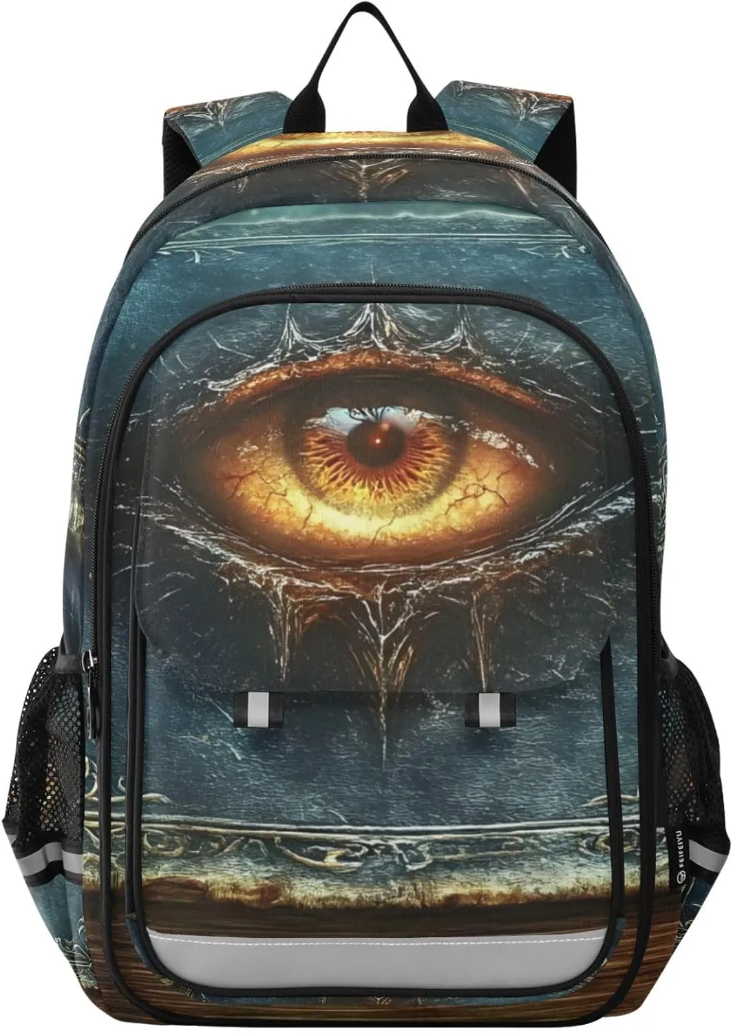 Backpack Myth Eye Book Travel Laptop Daypack Shoulder Bag Book Bag Daypack with Reflective Strip 12.9 ×17.7 In