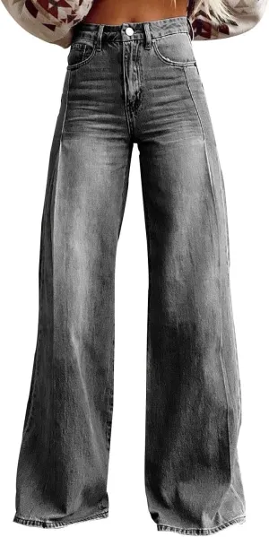 Baggy Jean for Women 2025 Summer Wide Leg Dark Wash 90s Jean Vintage Pant Y2K Streetwear Denim Pant