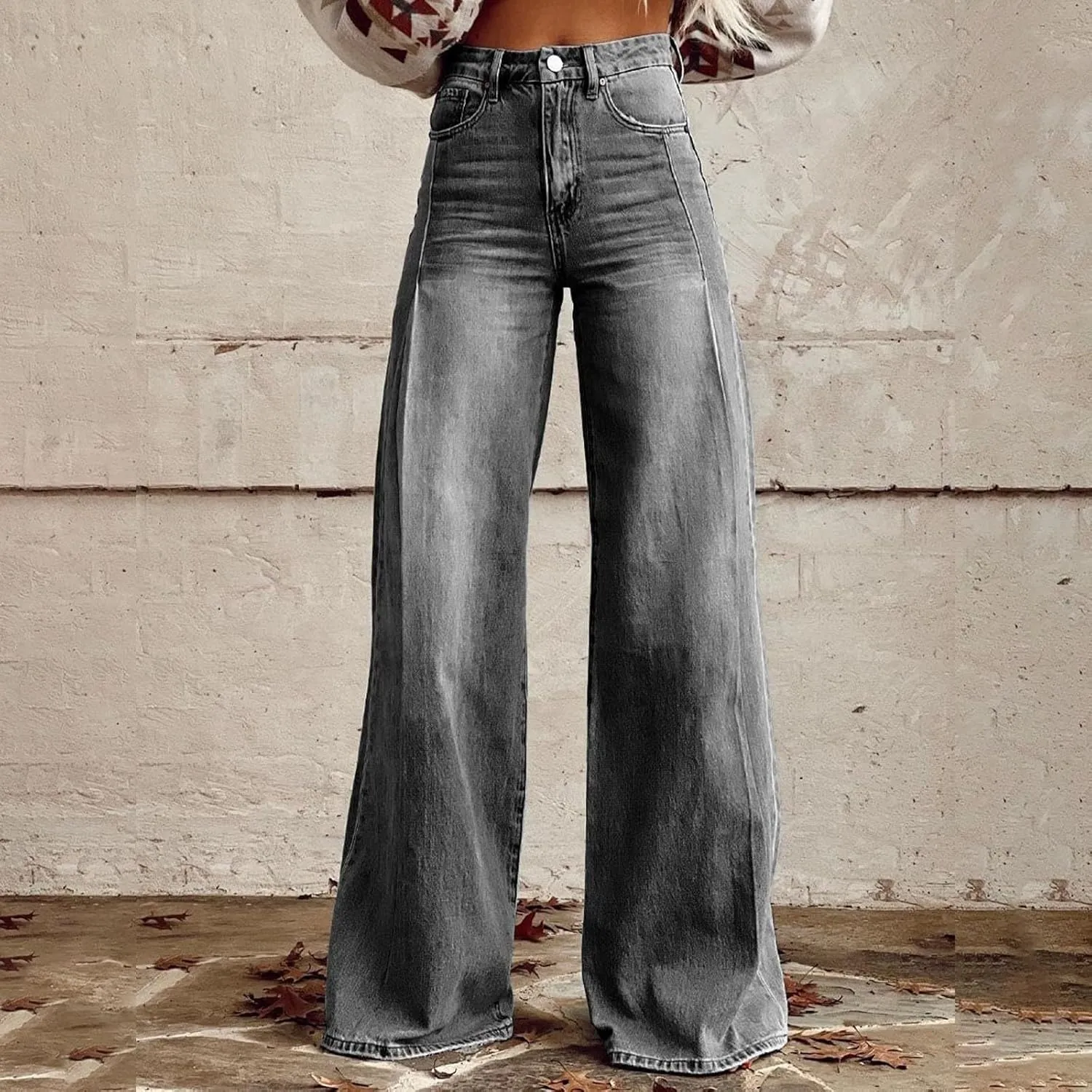 Baggy Jean for Women 2025 Summer Wide Leg Dark Wash 90s Jean Vintage Pant Y2K Streetwear Denim Pant