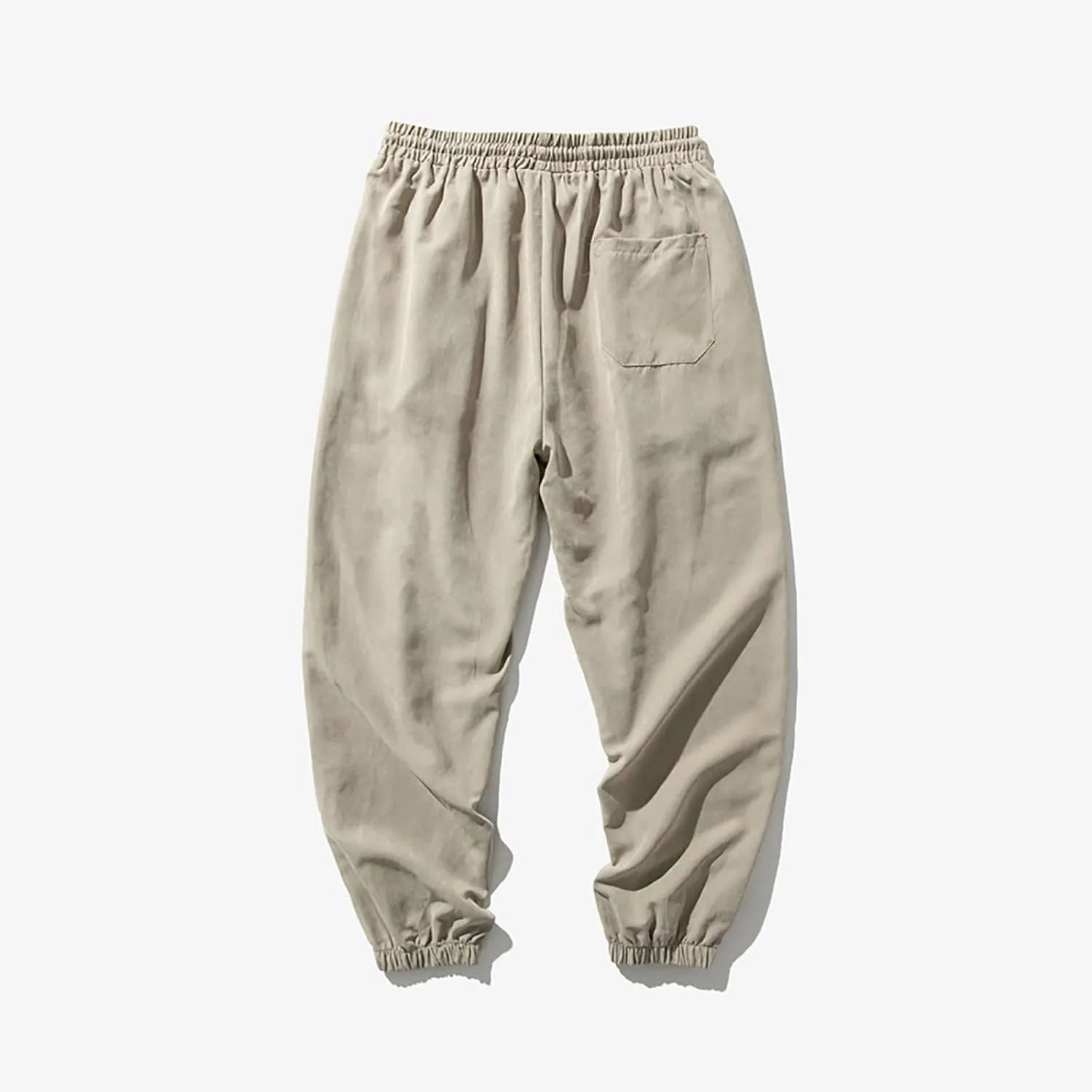 Baggy Sweatpants for Men Casual Fashion Drawstring Elastic Waist Solid Beam Feet Pants Athletic Apered Joggers