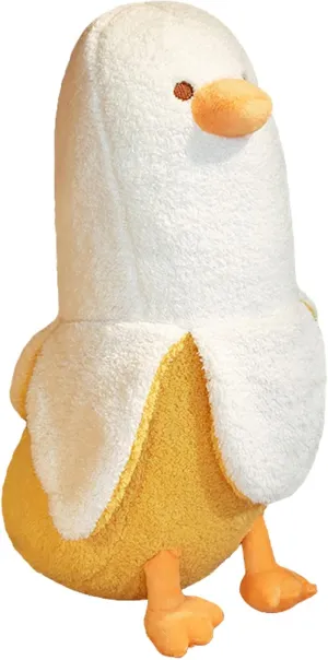 Banana Duck Plush Toy, Banana Duck Stuffed Animals Doll Cute Plushie Hugging Plush Pillow Gift for Girls and Boys (White, 27.55 inch)