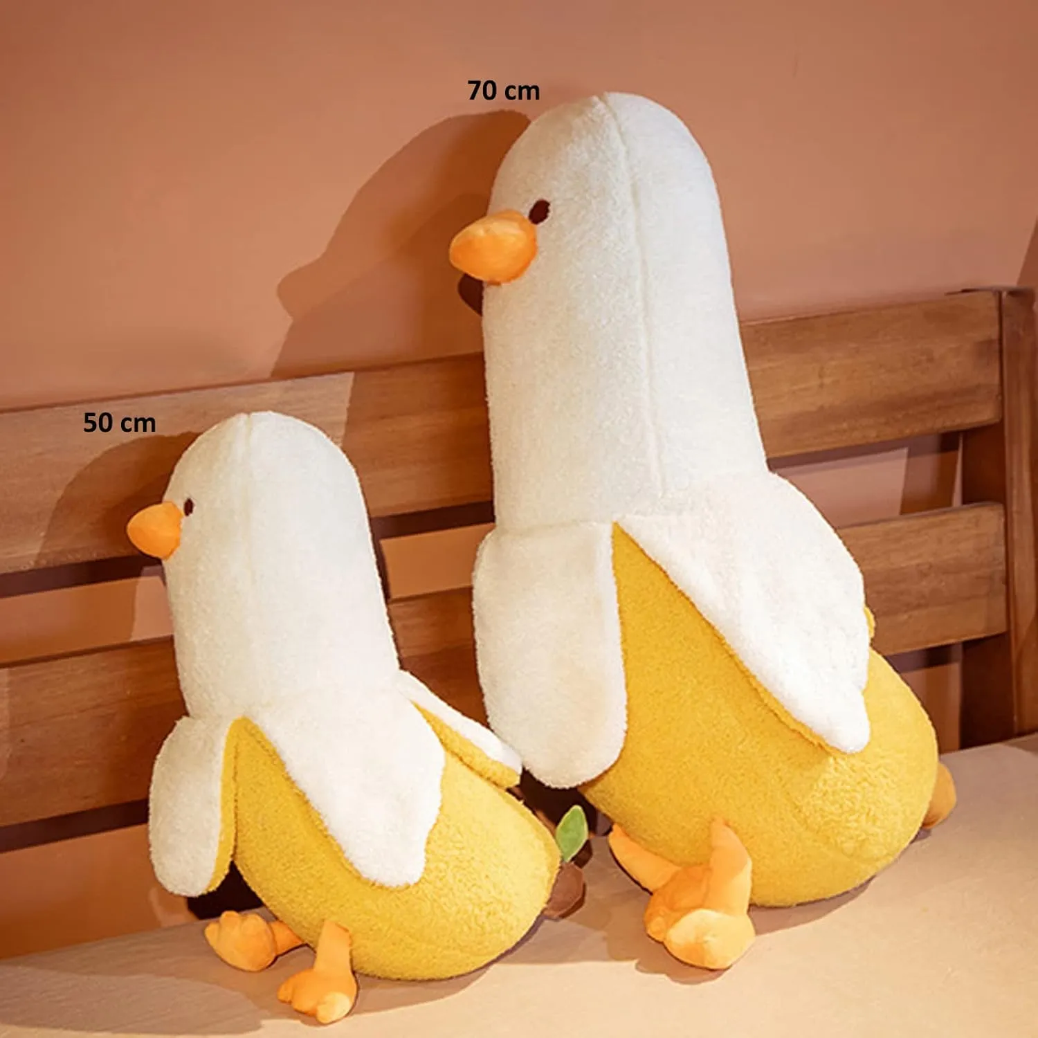 Banana Duck Plush Toy, Banana Duck Stuffed Animals Doll Cute Plushie Hugging Plush Pillow Gift for Girls and Boys (White, 27.55 inch)