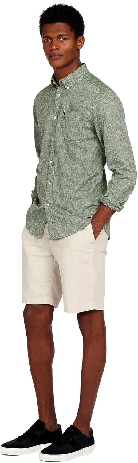 Barbour Men's Linen Mix 7 Tailored L/S Button Down,