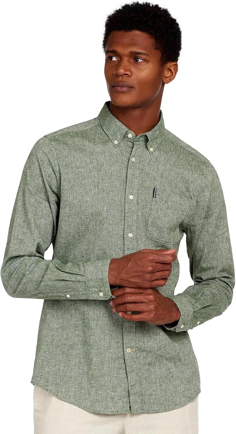 Barbour Men's Linen Mix 7 Tailored L/S Button Down,