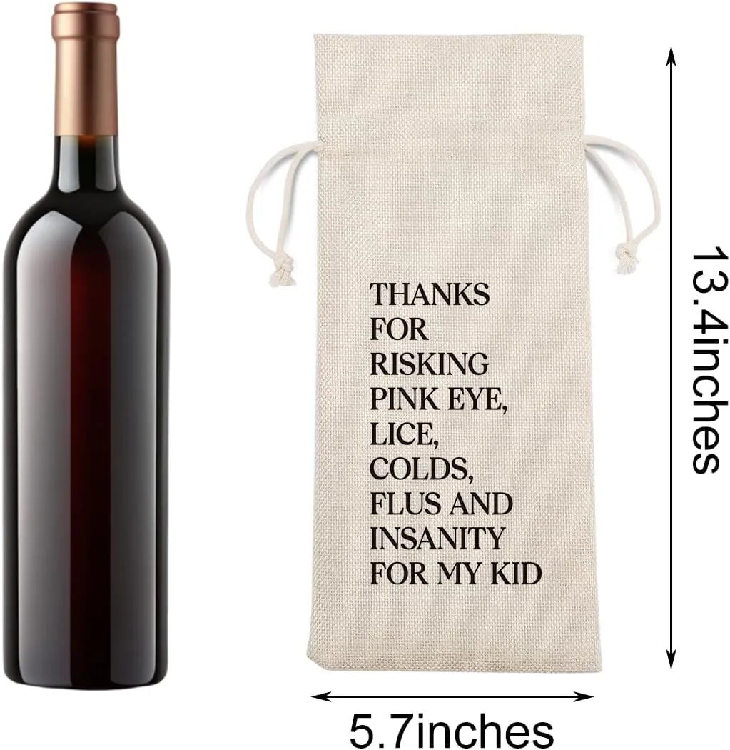 BARREEMO Teacher Gifts for Women Men Teachers Day Appreciation Gifts Birthday Gifts for Teachers Teacher Assistant Preschool Teacher Teacher Appreciation Wine Bottle Bag