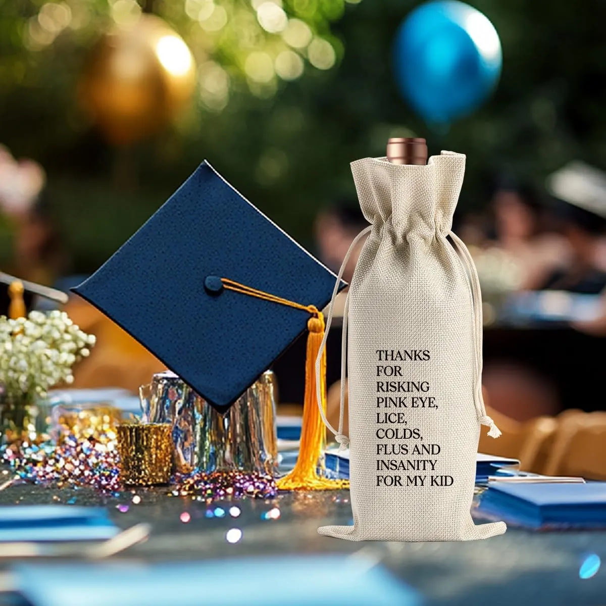 BARREEMO Teacher Gifts for Women Men Teachers Day Appreciation Gifts Birthday Gifts for Teachers Teacher Assistant Preschool Teacher Teacher Appreciation Wine Bottle Bag