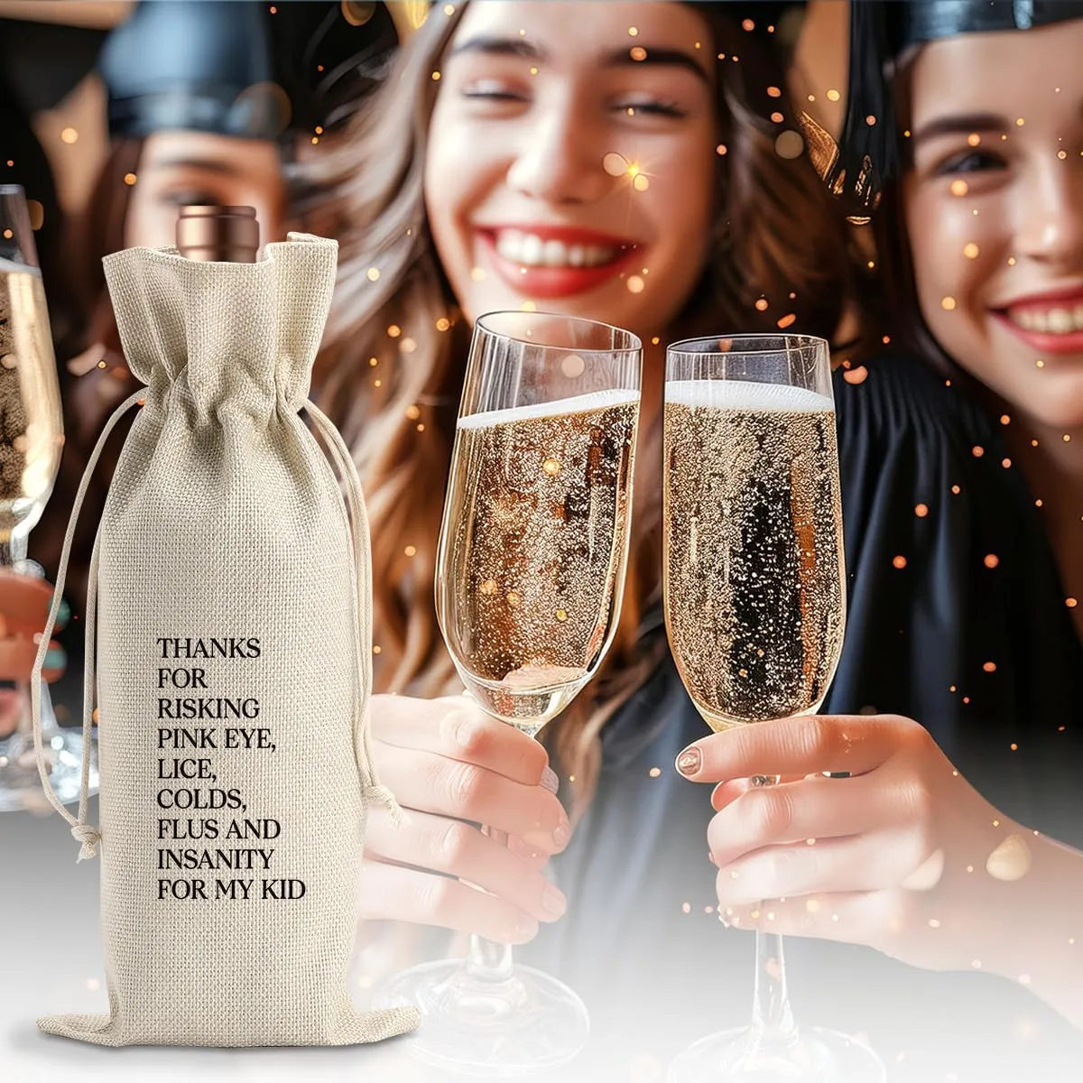 BARREEMO Teacher Gifts for Women Men Teachers Day Appreciation Gifts Birthday Gifts for Teachers Teacher Assistant Preschool Teacher Teacher Appreciation Wine Bottle Bag