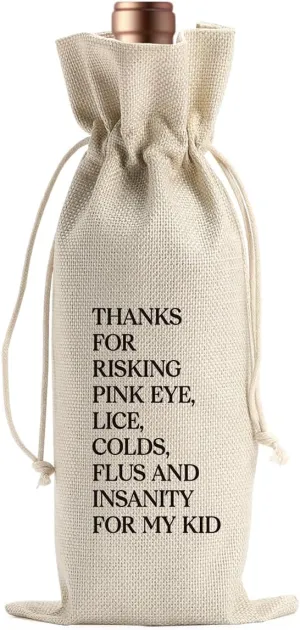 BARREEMO Teacher Gifts for Women Men Teachers Day Appreciation Gifts Birthday Gifts for Teachers Teacher Assistant Preschool Teacher Teacher Appreciation Wine Bottle Bag