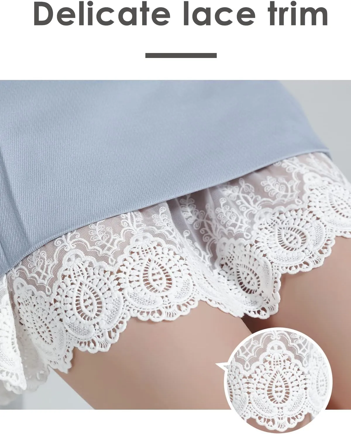BEAUTELICATE Skirt Extender with Lace Trim Vintage Underskirt 100% Cotton Half Slip