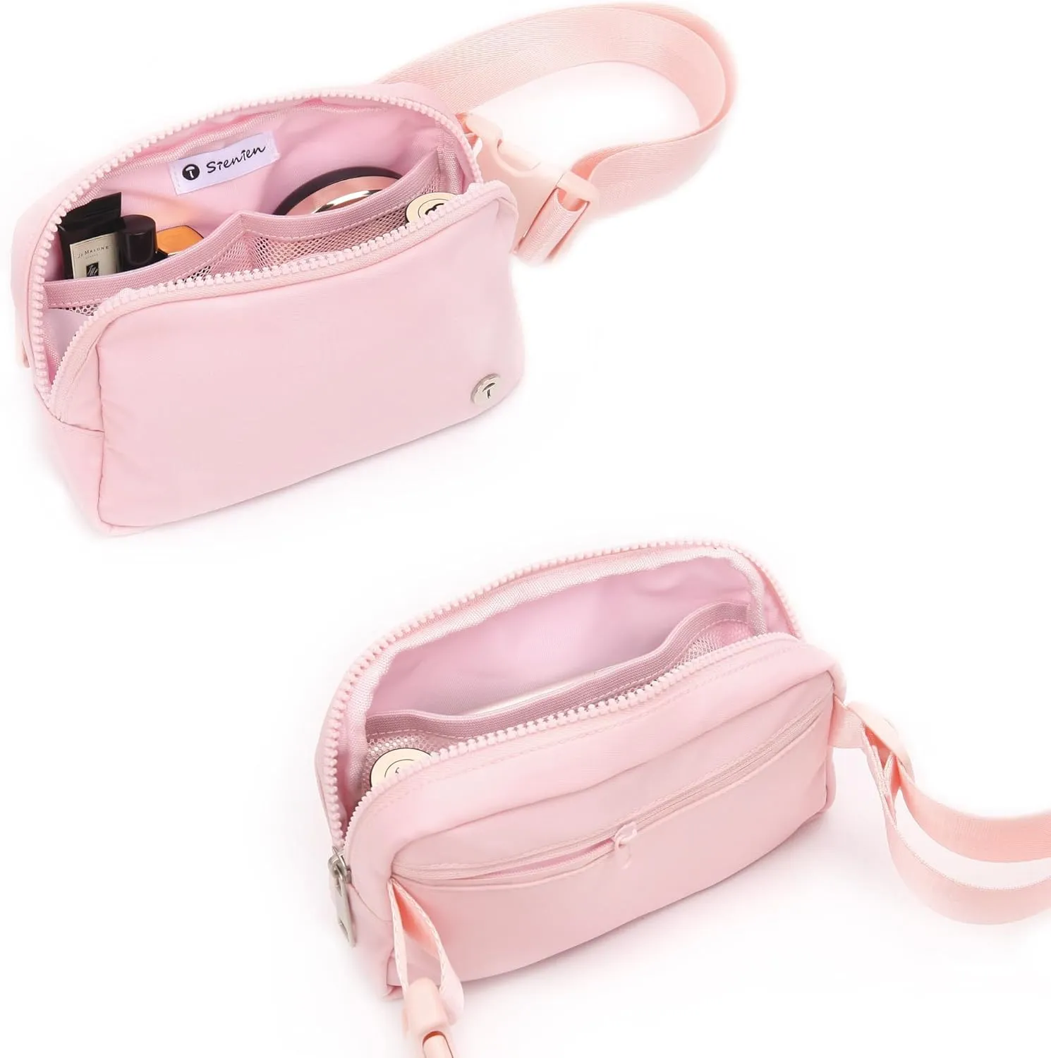 Belt Bag For Women Girls Kids Fanny Pack Crossbody Bag Fashionable Waist Packs With Adjustable Strap Waterproof For Travel Walking Running Hiking Light Pink