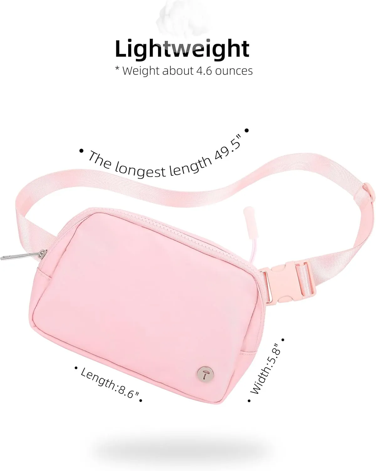 Belt Bag For Women Girls Kids Fanny Pack Crossbody Bag Fashionable Waist Packs With Adjustable Strap Waterproof For Travel Walking Running Hiking Light Pink