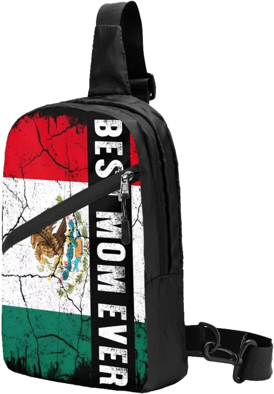 Best Mexican Mom Ever Mexico Flag Portable Crossbody Bag Foldable Sling Bags Sports Gym Chest Daypack Reusable Shoulder Backpack Casual Diagonally Rucksack Fanny Packs