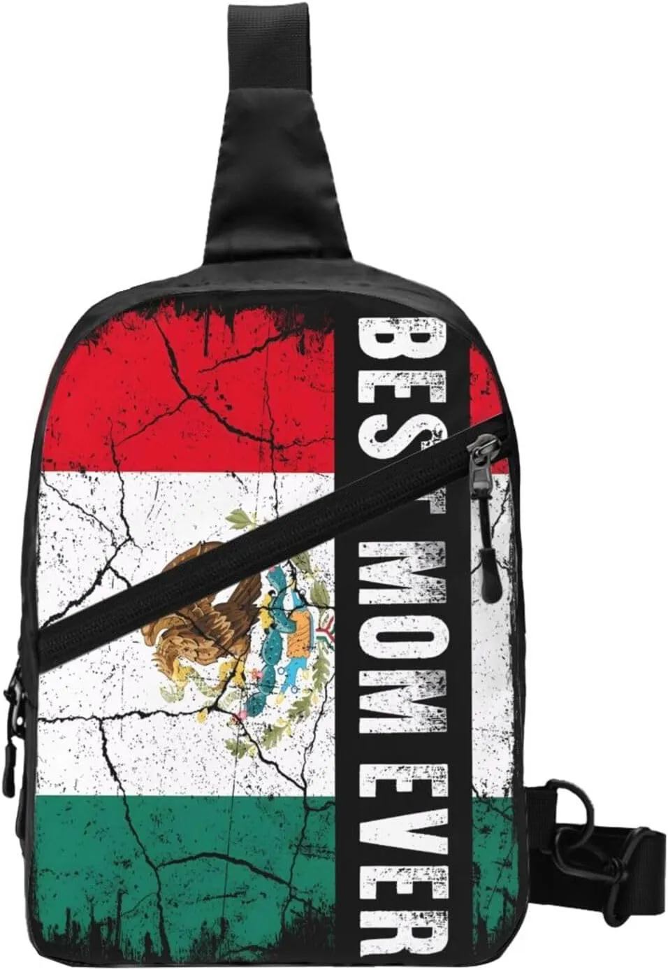Best Mexican Mom Ever Mexico Flag Portable Crossbody Bag Foldable Sling Bags Sports Gym Chest Daypack Reusable Shoulder Backpack Casual Diagonally Rucksack Fanny Packs