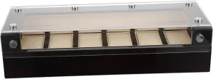 BESTYASH 1pc Practical Watch Storage Case Position Organizer for Watches and Jewelry Ebony Finish Transparent Lid Elegant Display for Men Accessories