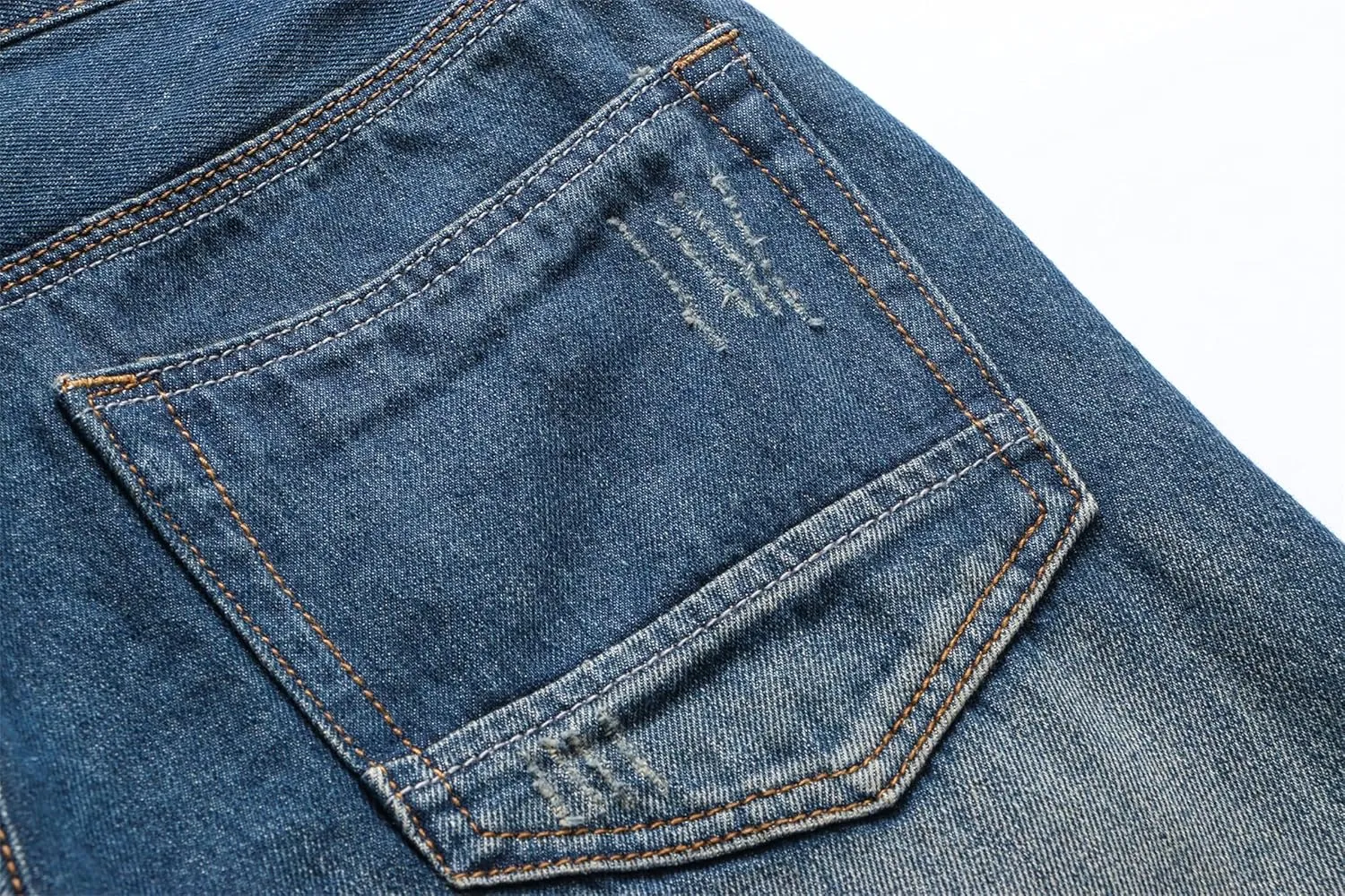 Betusline Mens Jean Shorts Distressed Ripped Denim Shorts Summer Casual Classic Straight Short Jeans