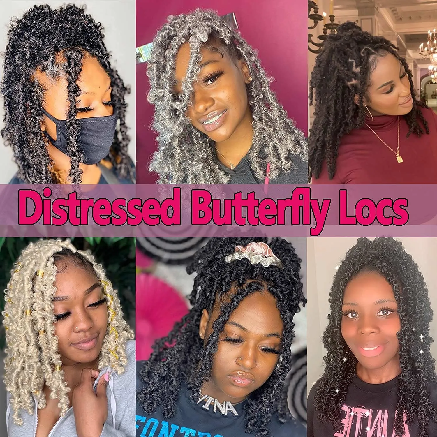 Beverlee Ombre Copper Red Distressed Faux Locs 6 Packs Crochet Butterfly Locs 12 Inch Pre-looped Hair T350# - Goddess Braids
