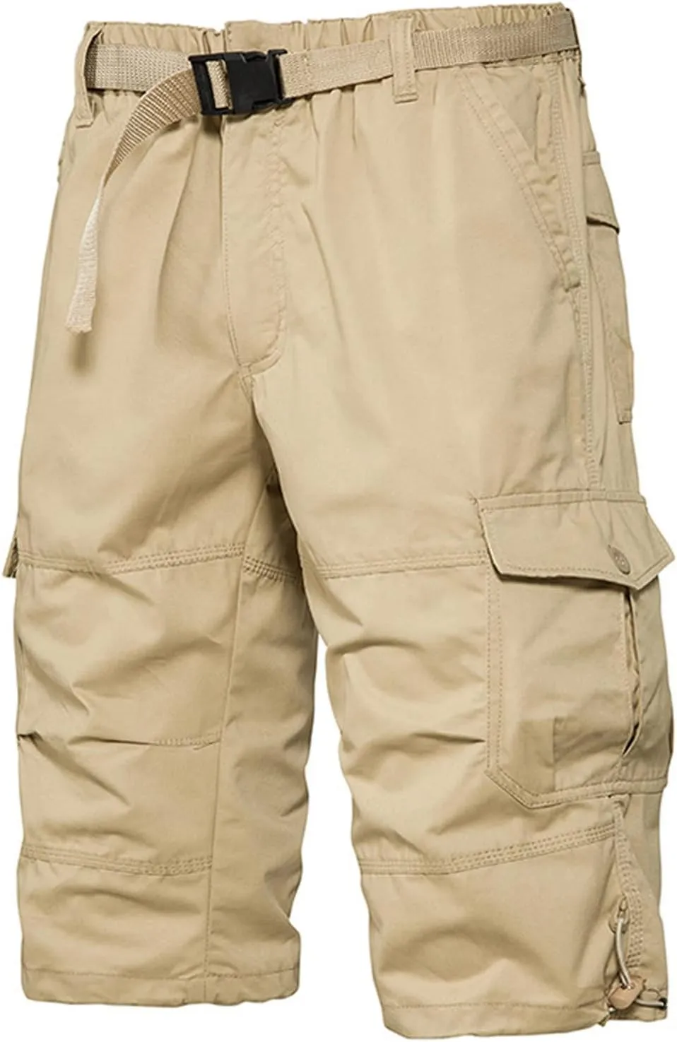 Big and Tall Cotton Cargo Shorts for Men 2024 Trendy Elastic Waist Multi Pocket Tooling Shorts Relaxed Sport Shorts