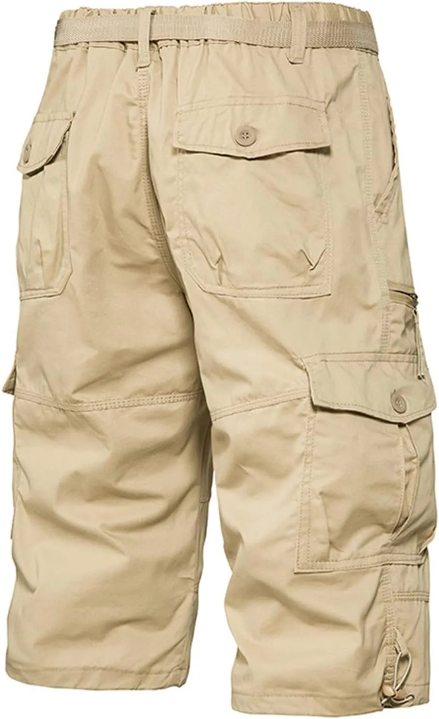 Big and Tall Cotton Cargo Shorts for Men 2024 Trendy Elastic Waist Multi Pocket Tooling Shorts Relaxed Sport Shorts