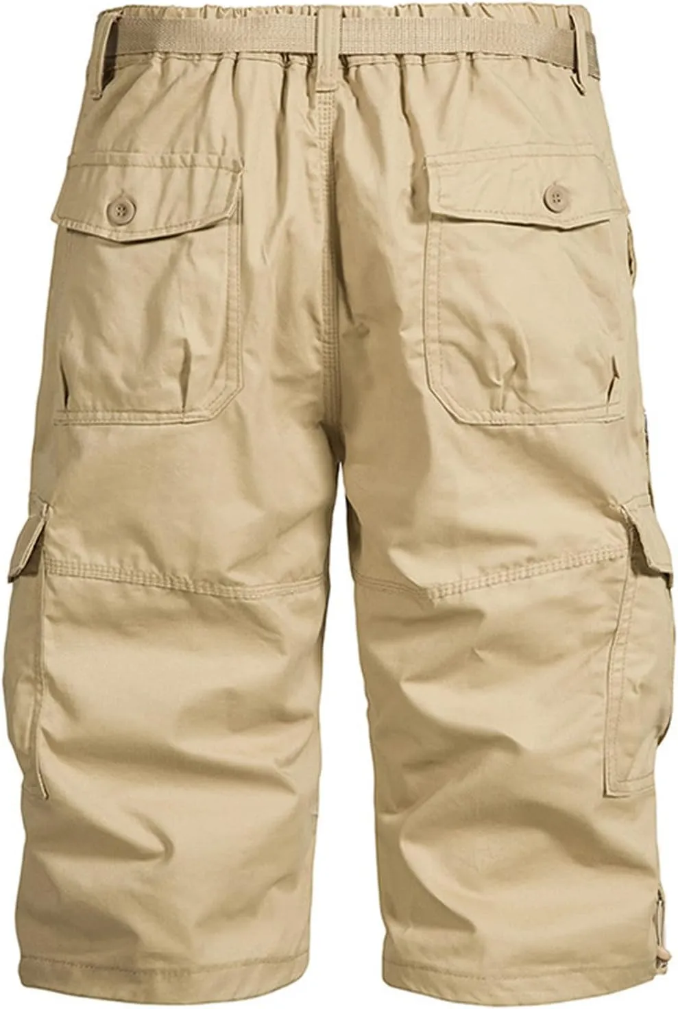 Big and Tall Cotton Cargo Shorts for Men 2024 Trendy Elastic Waist Multi Pocket Tooling Shorts Relaxed Sport Shorts