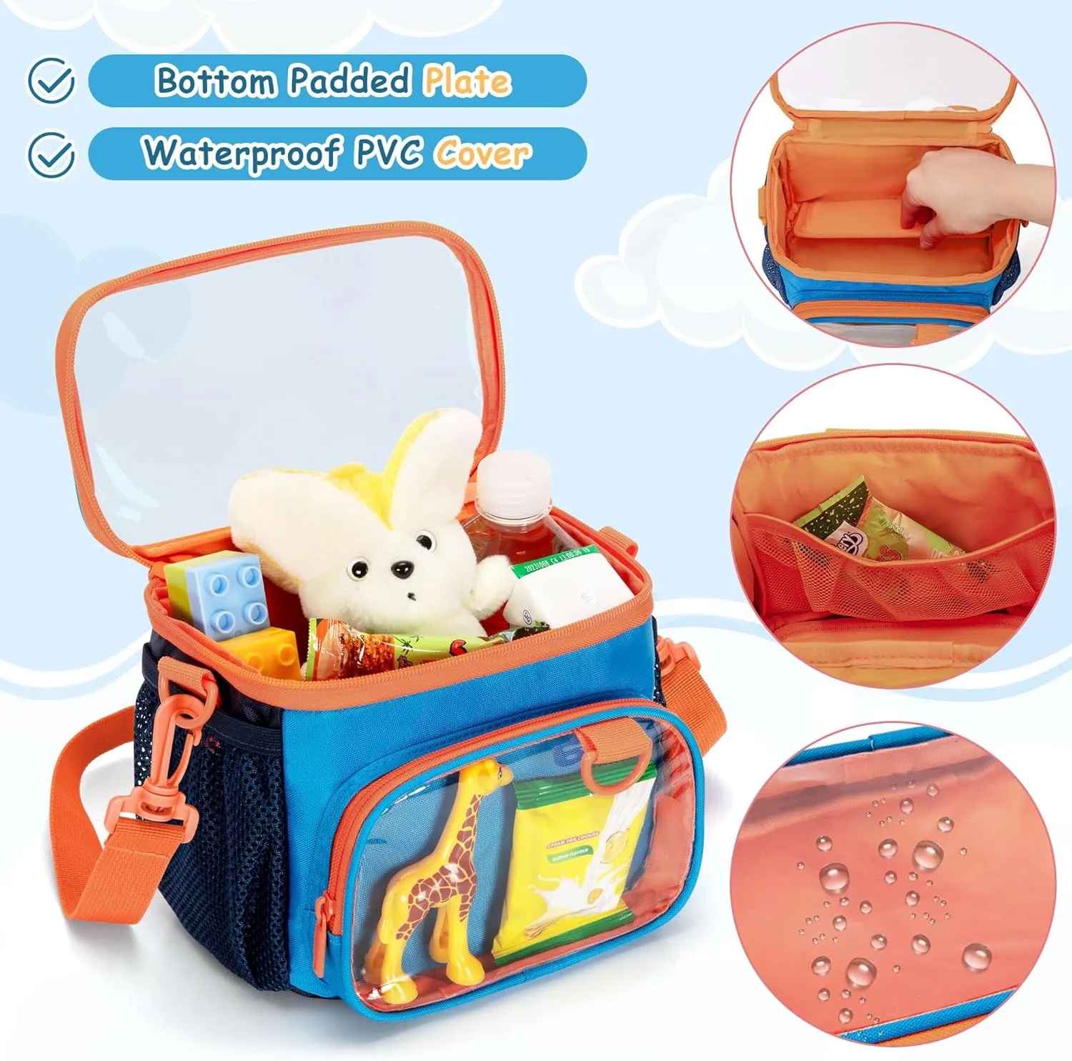 Bike Basket Front Kids, Bicycle Basket, Cute Bike Accessories Fit Most of Handlebar, Tricycle, Scooter Bag for Girls and Boys with Shoulder Strap