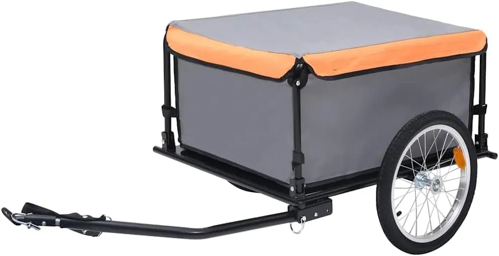 Bike Trailer for Adventurous Souls, Sturdy and Secure, for Commuting and Touring, Gray and Orange