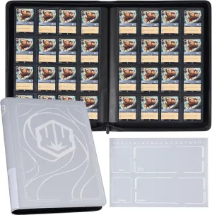 Binder for Lorcana Cards, Premium 16 Pocket Trading Card Album with Sleeves Compatible with 1024 Lorcana Cards, Tokens and Rules sheet - Classic Gray