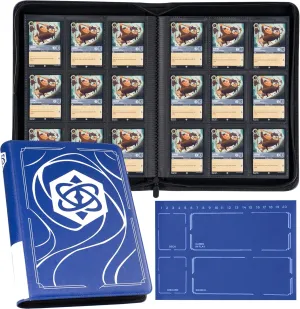 Binder for Lorcana Cards, Premium 9 Pocket Trading Card Album with 500 Pockets & Playmat Compatible with Lorcana Cards, Tokens and Rules sheet - Classic Blue