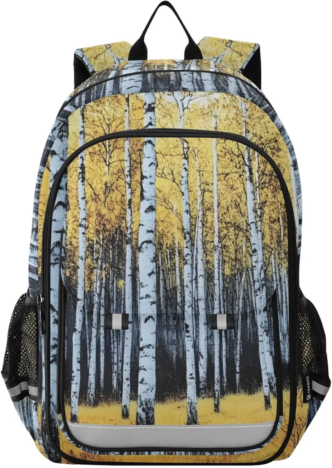 Birch Tree Autumn Large Backpack for Men Women Travel Laptop Daypack Book Bag Shoulder Bag Cute Cool Funny Backpack with Reflective Strip 12.9 ×17.7 In