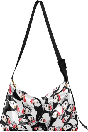 Bird Red-billed Gull Crossbody Bag for Women Men with Adjustable Strap PU Leather Shoulder Hobo Purse Bag 20856288