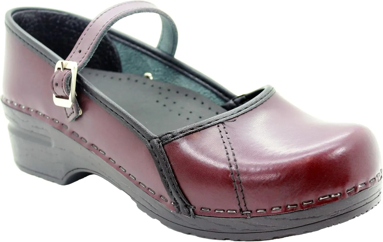 BJORK Swedish Comfort Women's Marcella Mary Jane Leather Clogs