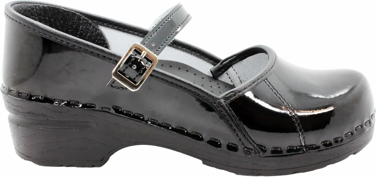 BJORK Swedish Comfort Women's Marcella Mary Jane Leather Clogs