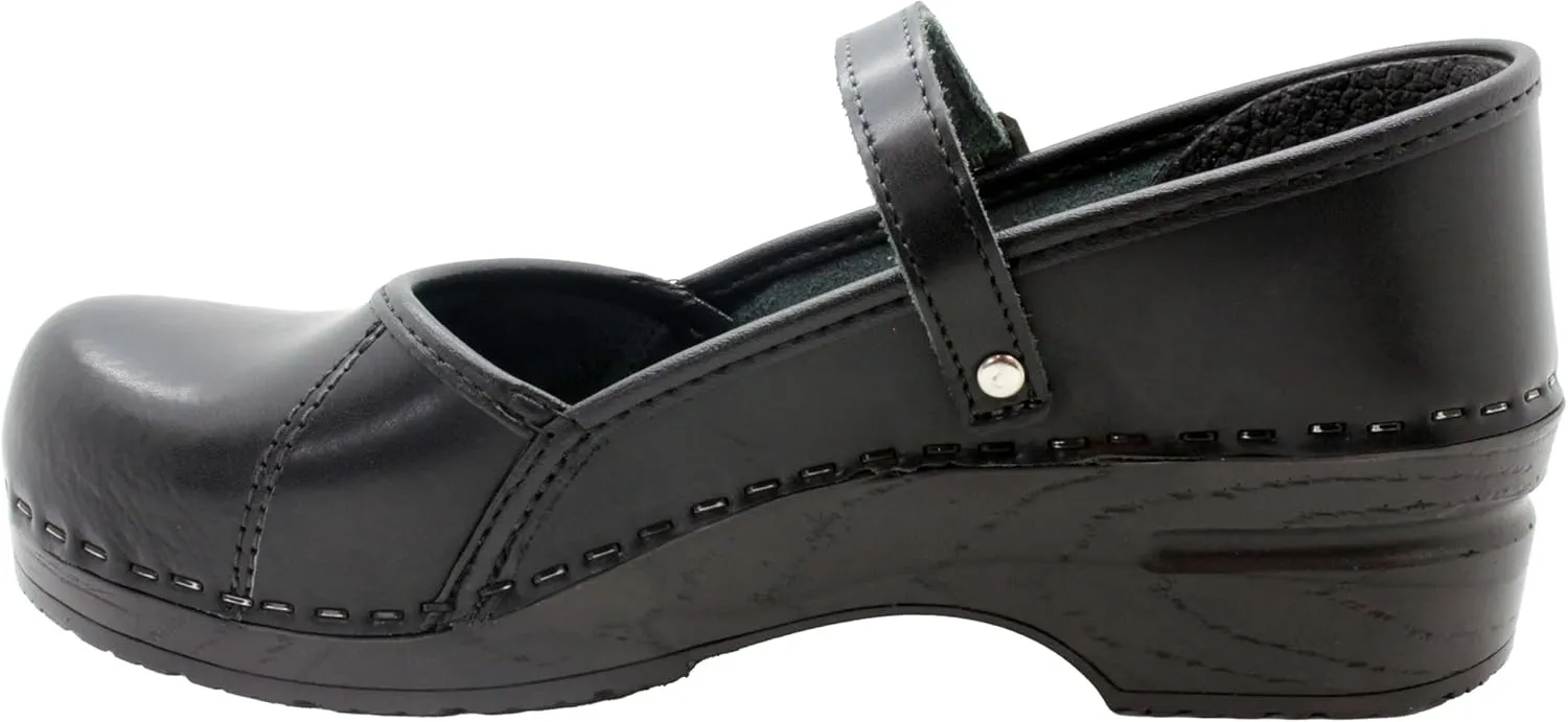 BJORK Swedish Comfort Women's Marcella Mary Jane Leather Clogs