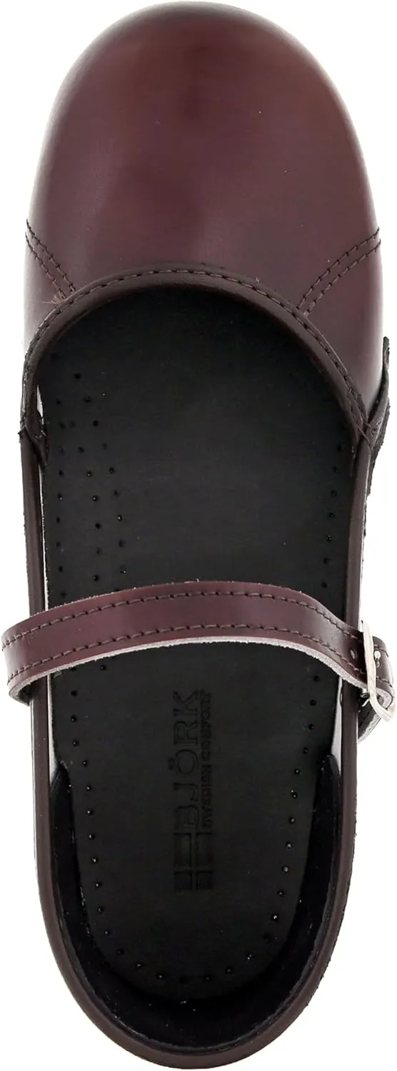 BJORK Swedish Comfort Women's Marcella Mary Jane Leather Clogs