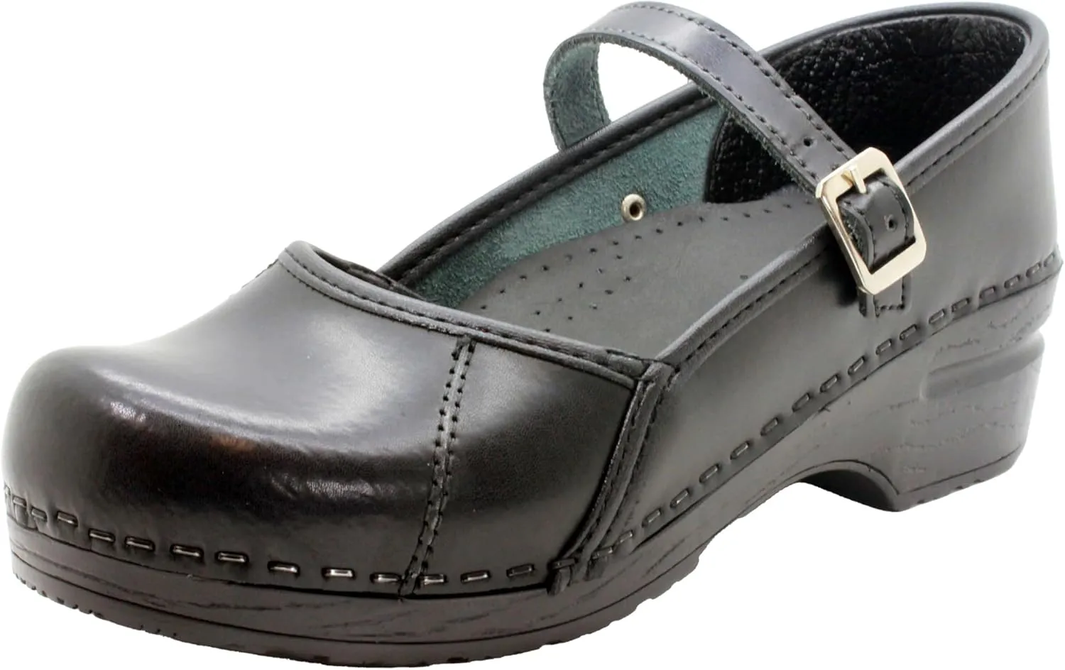 BJORK Swedish Comfort Women's Marcella Mary Jane Leather Clogs
