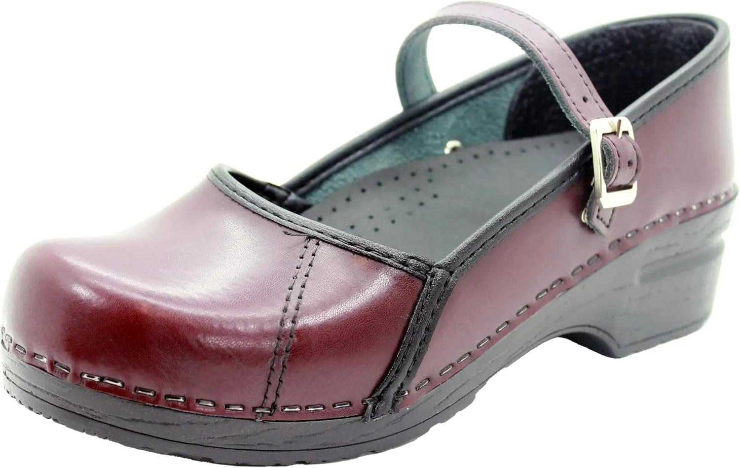 BJORK Swedish Comfort Women's Marcella Mary Jane Leather Clogs