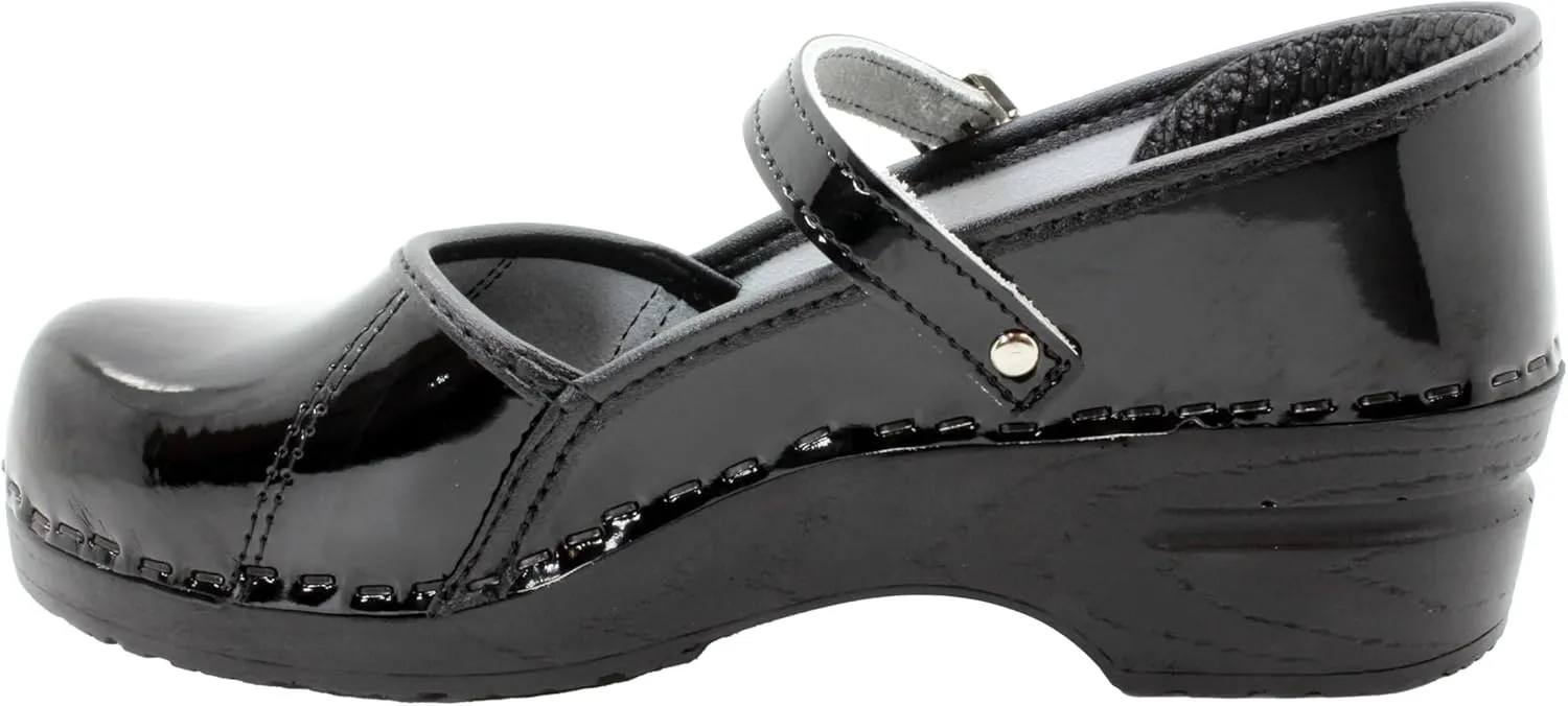 BJORK Swedish Comfort Women's Marcella Mary Jane Leather Clogs