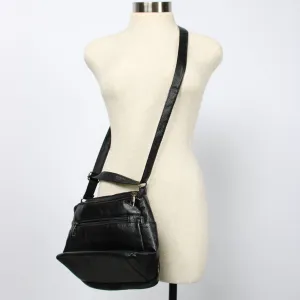 Black Faux Leather Crossbody Bag