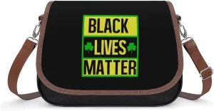 Black Lives Matter Cute Crossbody Purses for Women Leather Shoulder Bag Adjustable Shoulder Strap Handbag