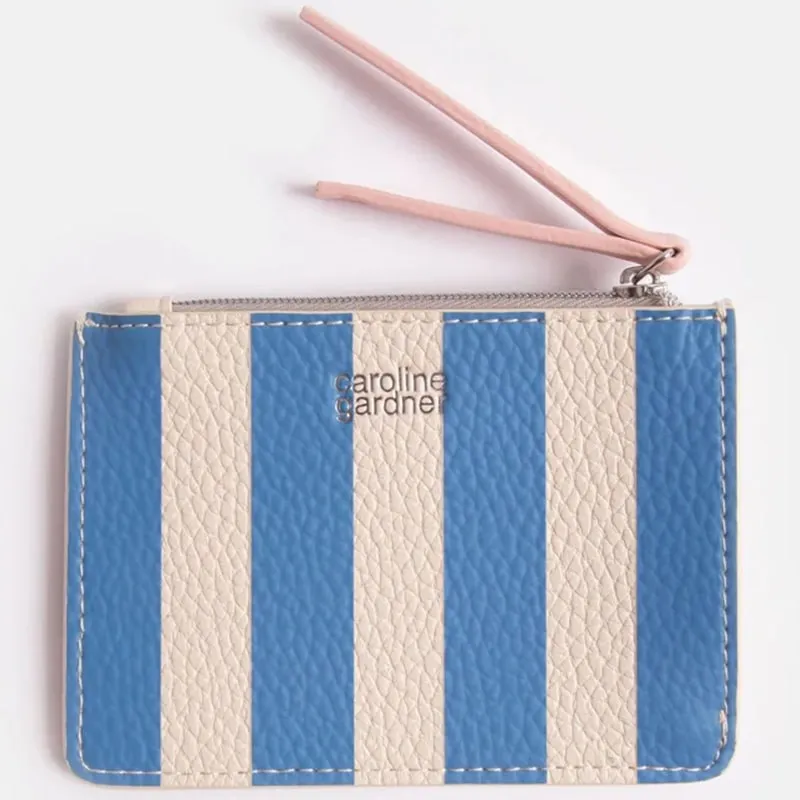 Blue Stripe Short Patch Purse