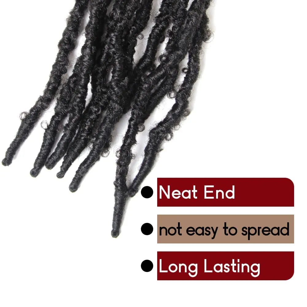 BOHOBABE Butterfly Crochet Locs 10 Inch 6 Packs Pre Looped Crochet Butterfly Locs 10 In Short Distressed Butterfly Locs Crochet Hair (10 Inch, 2#) 2#(Off Black)