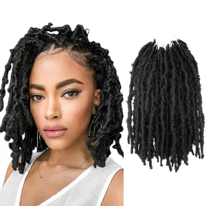 BOHOBABE Butterfly Crochet Locs 10 Inch 6 Packs Pre Looped Crochet Butterfly Locs 10 In Short Distressed Butterfly Locs Crochet Hair (10 Inch, 2#) 2#(Off Black)