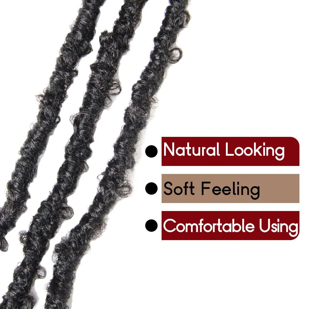 BOHOBABE Butterfly Crochet Locs 10 Inch 6 Packs Pre Looped Crochet Butterfly Locs 10 In Short Distressed Butterfly Locs Crochet Hair (10 Inch, 2#) 2#(Off Black)