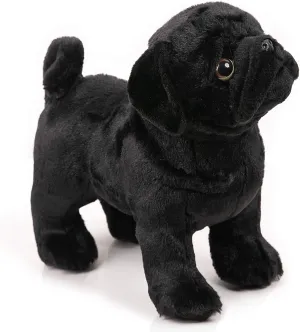 BONI 12.5 Inch Black Pug Stuffed Animal, Pug Plush Dog Stuffed Animals