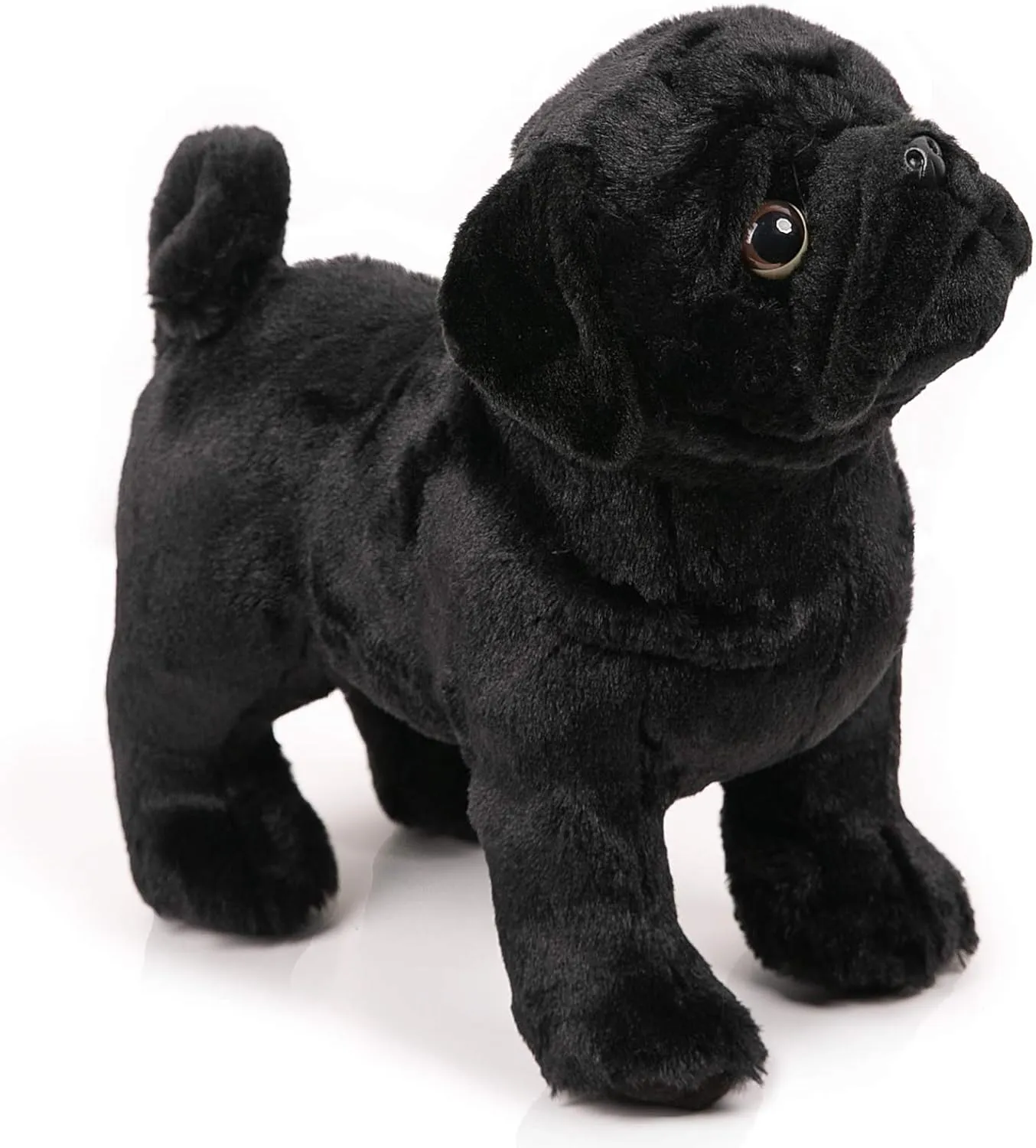 BONI 12.5 Inch Black Pug Stuffed Animal, Pug Plush Dog Stuffed Animals