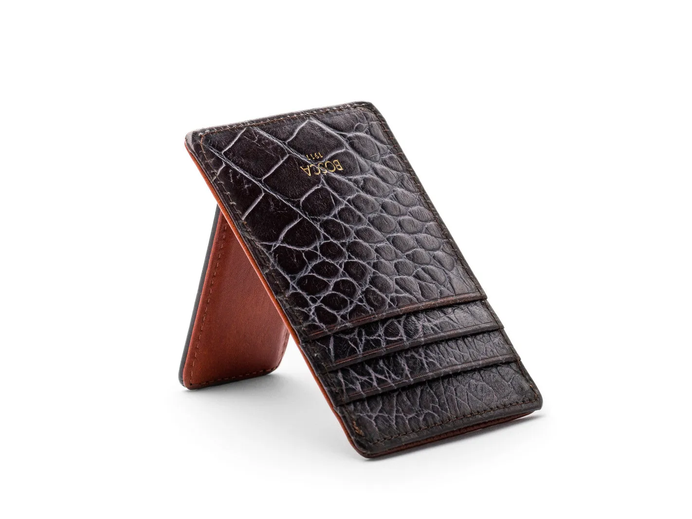 Bosca Men's Vintage Croco - Front Pocket Wallet