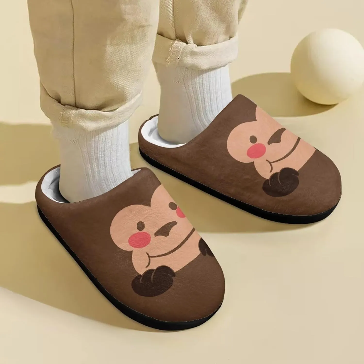 Boys Girls Slippers Plush Warm House Shoes Breathable Kids Flannel Fuzzy Slippers Winter Non Slip Indoor Cotton Shoes US 9-15