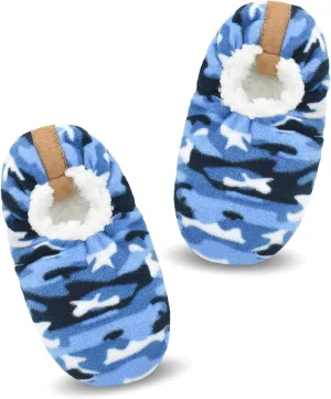 Boys House Slippers With Non Skid Bottoms, Cute Animal Slipper Socks With Grippers For Big Kids, Cozy Soft Sole Warm Fuzzy House Shoes