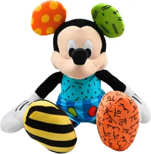 Britto Disney POP Plush, Disney Plushies Character Stuffed Animals (Mickey Mouse, Minnie Mouse, Stitch) Designed by Romero Вrіttо (Mickey Mouse (Blue, Green, Orange Colors))